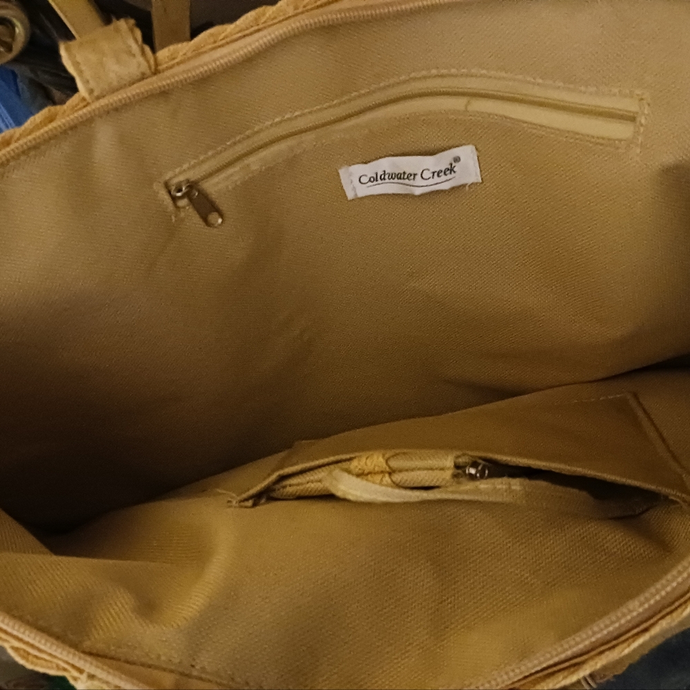 Coldwater Creek Natural Vegan Handbag 👜New!👛With Attached Coin Purse Gift. 🎁 - Picture 2 of 11